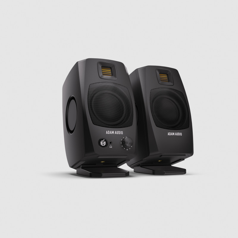ADAM Audio D3V Black kompakt aktív asztali monitorrendszer USB-C és analóg csatlakozási lehetőséggel