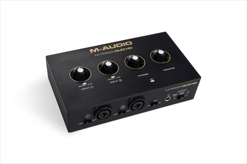 M-Audio M-Track Duo HD USB-C audiointerfész két bemenettel, monitor- és fejhallgató-hangerőszabályzóval