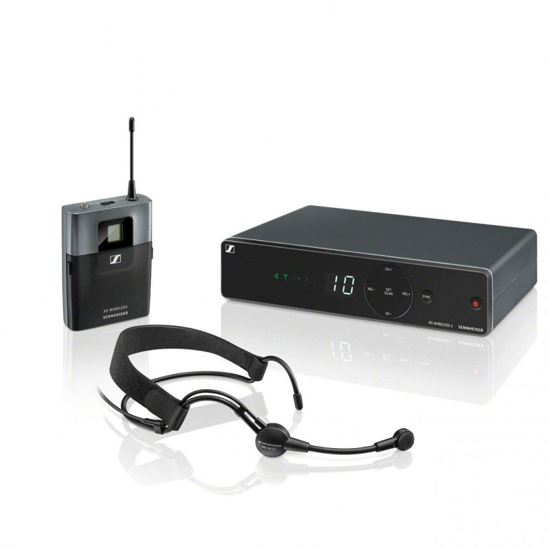 Sennheiser XSW 1-ME3 fejmikrofonos rendszer fekete ME 3-II headsettel, zsebadóval és vevővel